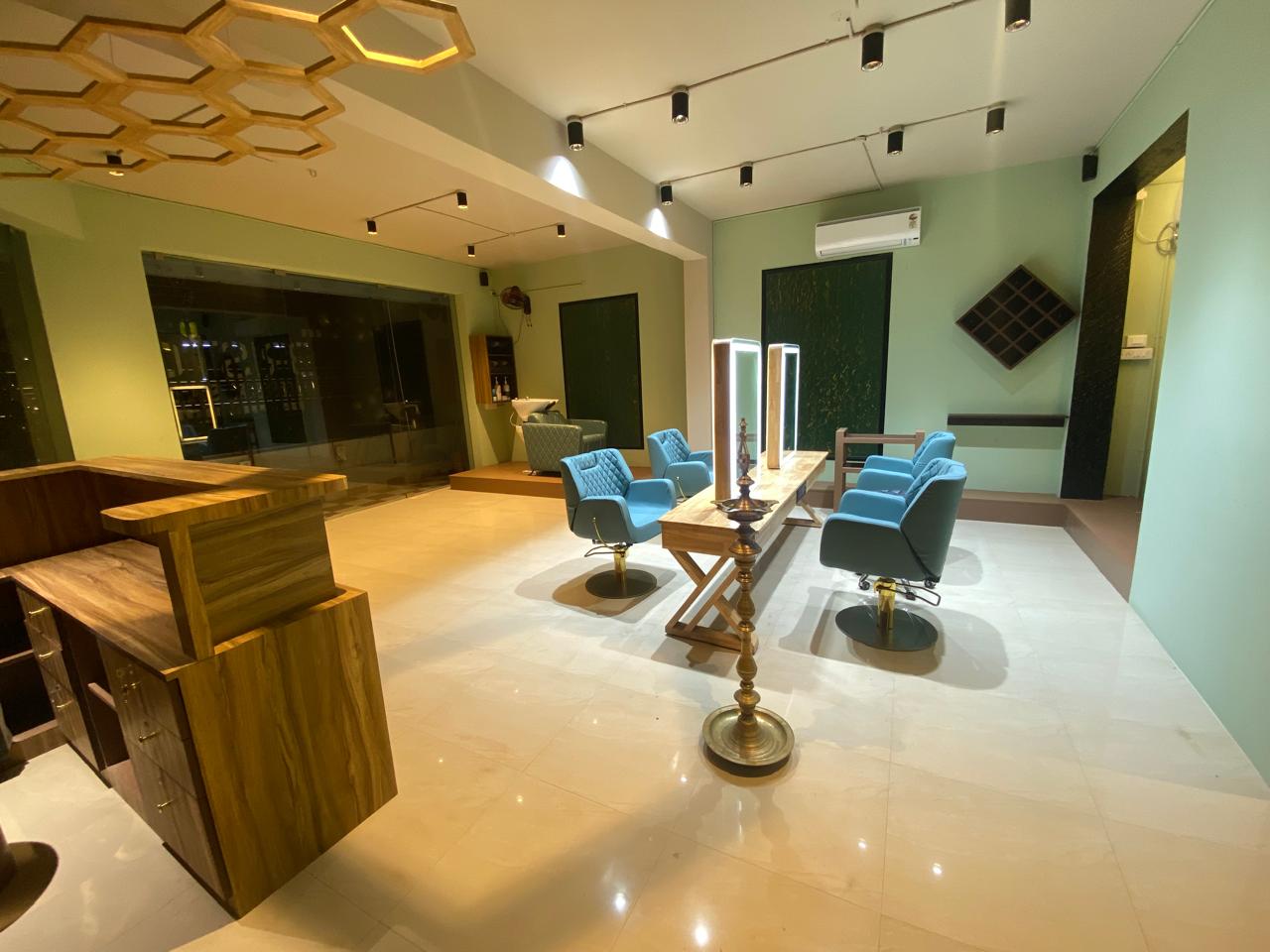 Stylist finishing a luxury salon look